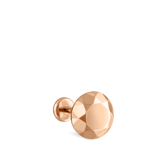 Faceted Gold Round Threaded Stud Earring Rose Gold 6.5mm