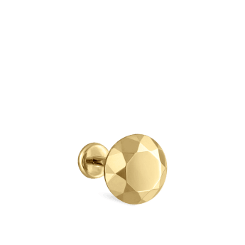 Faceted Gold Round Threaded Stud Earring