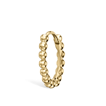 Granulated Hoop Earring Yellow Gold 9.5mm