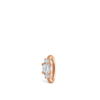 2mm Diamond Princess Hoop Earring Rose Gold 5mm