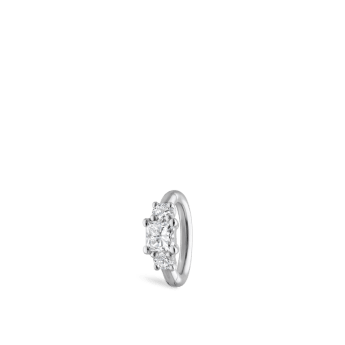2mm Diamond Princess Hoop Earring White Gold 5mm