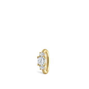 2mm Diamond Princess Hoop Earring Yellow Gold 5mm