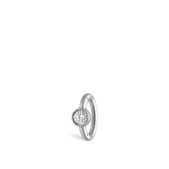 Scalloped Diamond Hoop Earring White Gold 5mm