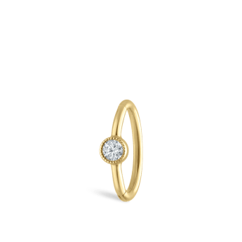 Scalloped Diamond Hoop Earring Yellow Gold 8mm
