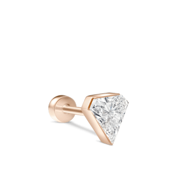Invisible Set Silhouette Diamond Threaded Stud Earring Rose Gold 5.5mm