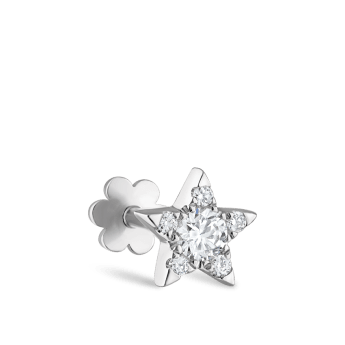 Diamond Star Threaded Stud Earring White Gold 5.5mm
