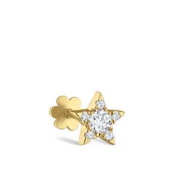 Diamond Star Threaded Stud Earring Yellow Gold 4.5mm
