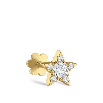 Diamond Star Threaded Stud Earring Yellow Gold 5.5mm