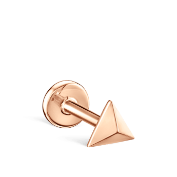 Faceted Triangle Threaded Stud Earring Rose Gold 3.5mm