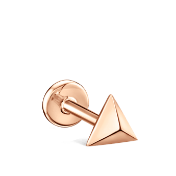 Faceted Triangle Threaded Stud Earring Rose Gold 5mm