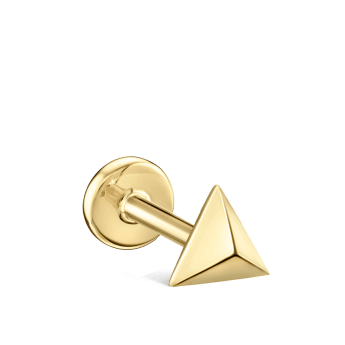 Faceted Triangle Threaded Stud Earring Yellow Gold 5mm