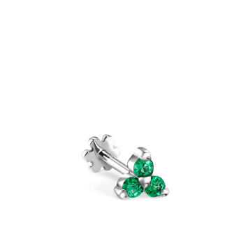 Emerald Trinity Threaded Stud Earring