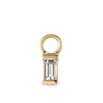 Diamond Baguette Charm Yellow Gold 3mm