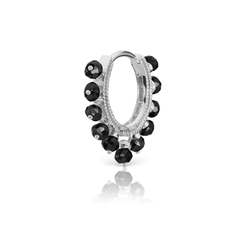 Black Diamond Coronet Hoop Earring