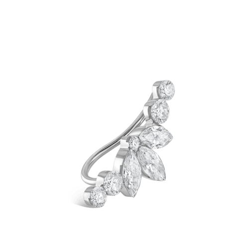 Invisible Diamond Lotus Open Garland Ear Climber