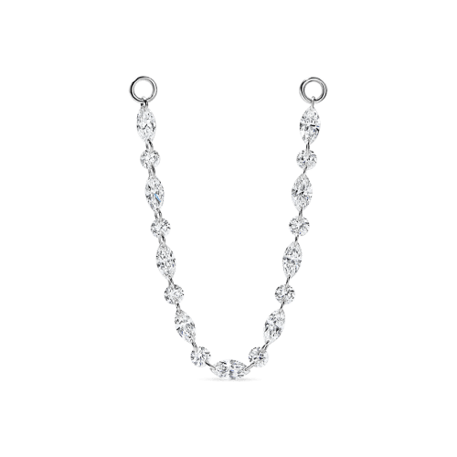 Legato Duet Floating Diamond Connecting Charm White Gold 3.5mm / 1.75mm 54mm