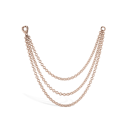Triple Chain Connecting Charm Rose Gold 76 mm