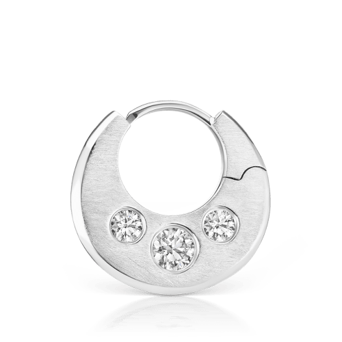 Diamond Crescent Reversible Hoop Earring