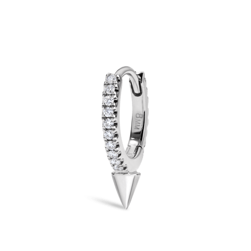 Single Short Spike Diamond Eternity Hoop Earring
