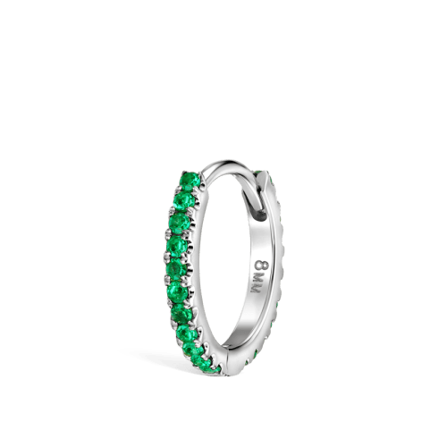 Emerald Eternity Hoop Earring