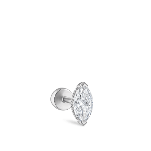 Marquise Diamond Threaded Stud Earring