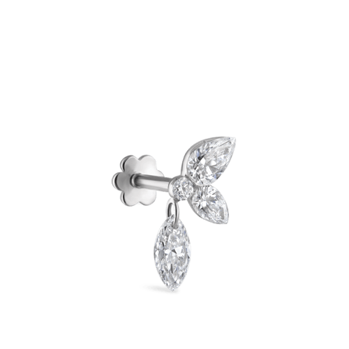 Marquise Pear Diamond Echo Threaded Stud Earring