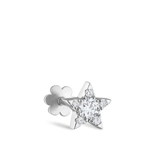 Diamond Star Threaded Stud Earring
