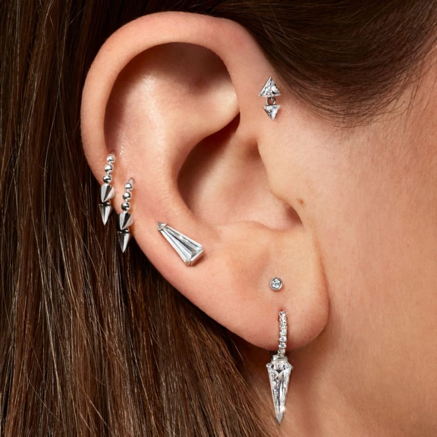 Hoop with spike earring hot sale