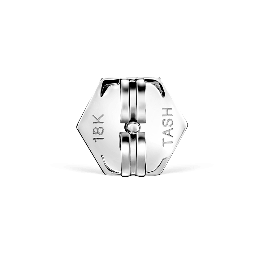 Invisible Set Hexagon Diamond Stud Earring White Gold 5mm