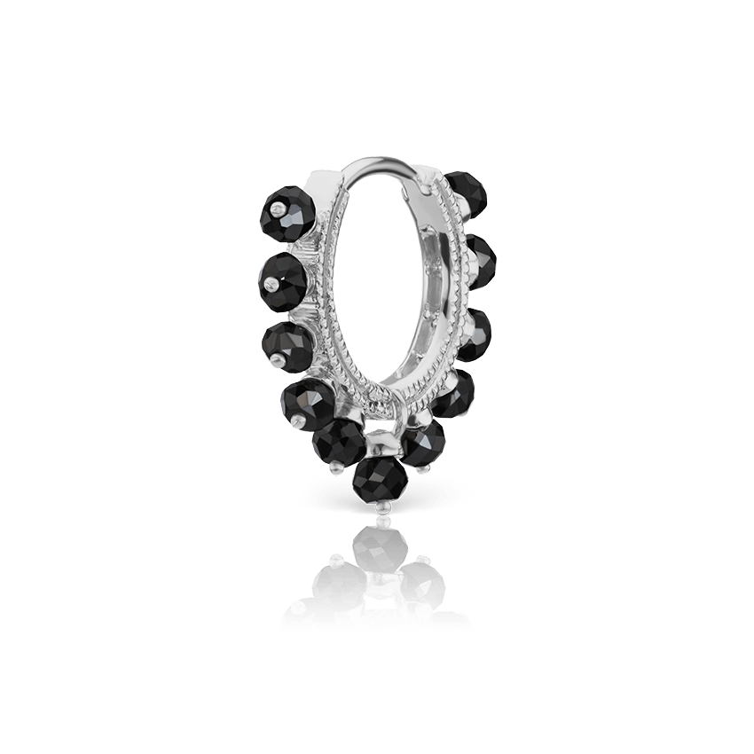 Black Diamond Coronet Hoop Earring MARIA TASH