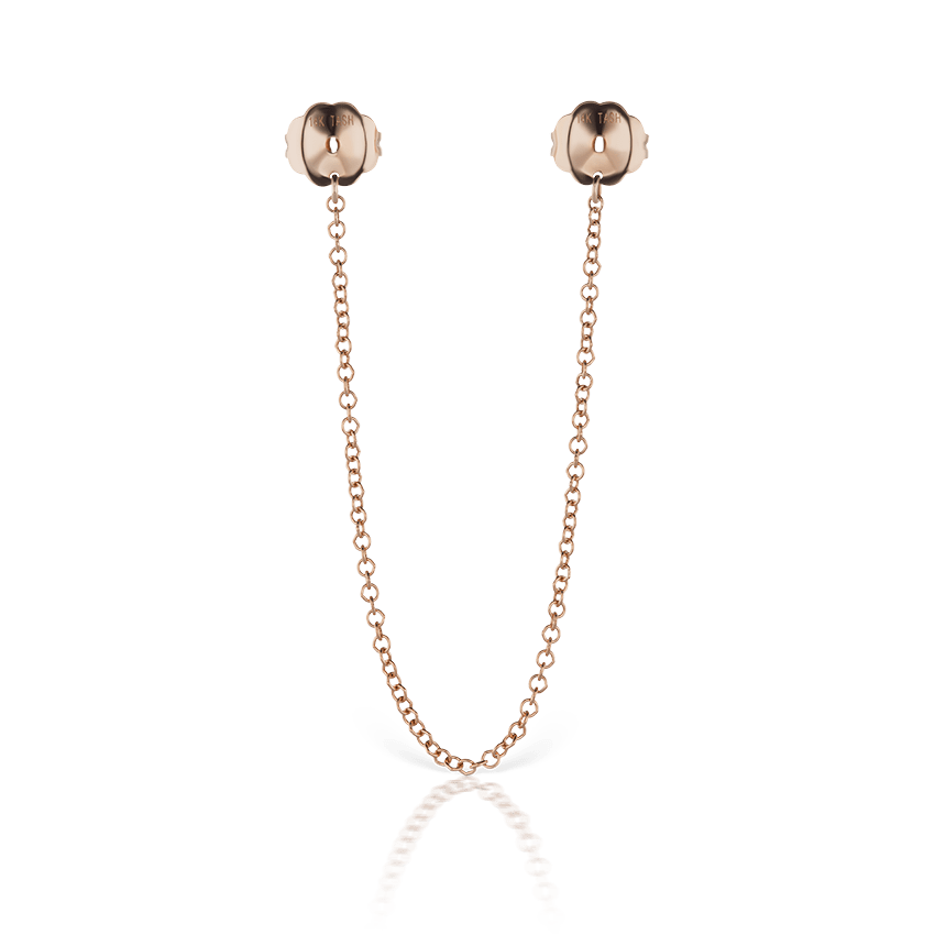 Connecting Chain Stud Earring Backs Rose Gold 76 mm