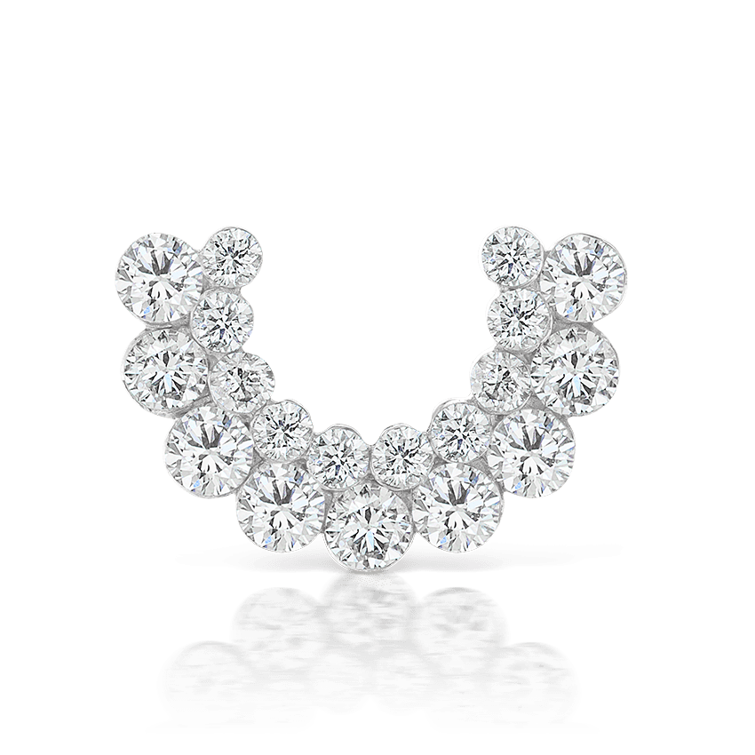 Demi Apsara Invisible Set Diamond Threaded Stud Earring White Gold 6.5mm