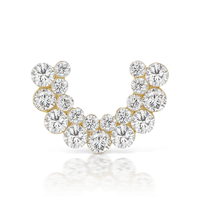 Demi Apsara Invisible Set Diamond Threaded Stud Earring Yellow Gold 6.5mm