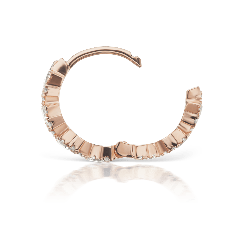 Diamond Constellation Eternity Hoop Earring Rose Gold 8mm