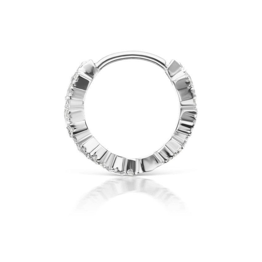Diamond Constellation Eternity Hoop Earring White Gold 8mm