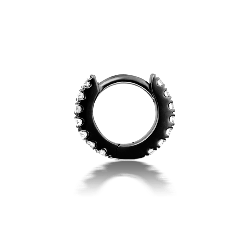 Diamond Eternity Hoop Earring Black Gold 5mm