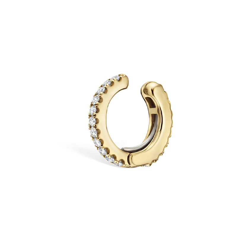 Diamond Eternity Tash Cuff Earring Yellow Gold 6.5mm