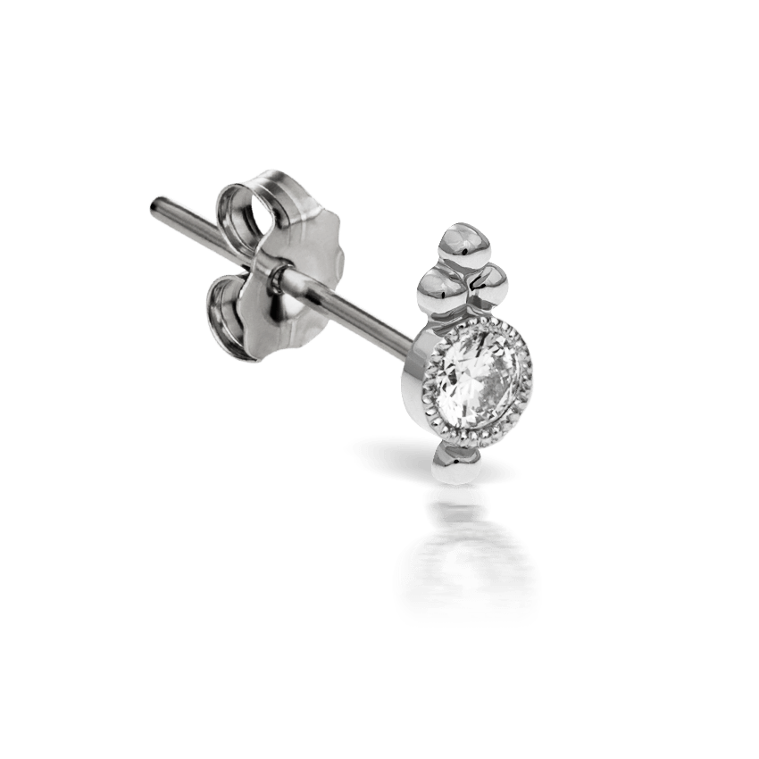Diamond Four Ball Trinity Stud Earring White Gold