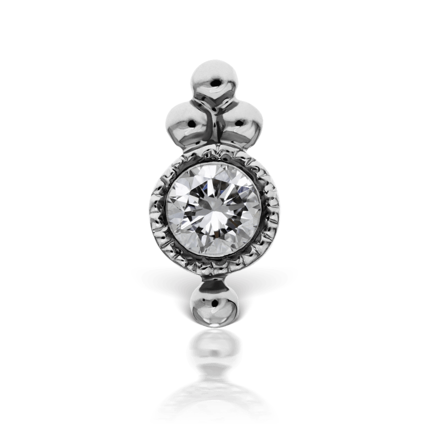 Diamond Four Ball Trinity Stud Earring White Gold