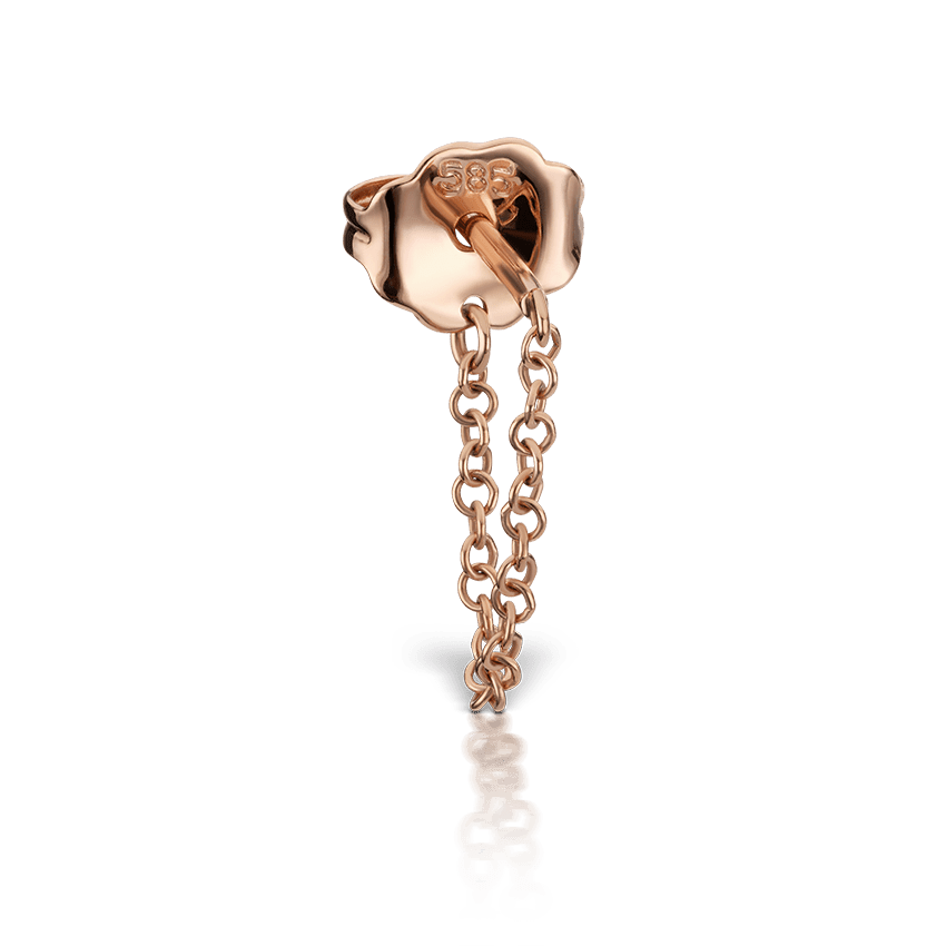 Chain Wrap Stud Earring Rose Gold 22 mm