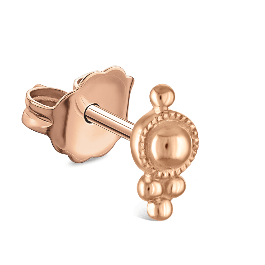 Four Ball Trinity Stud Earring Rose Gold