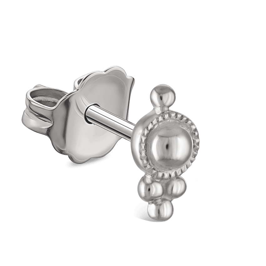 Four Ball Trinity Stud Earring White Gold