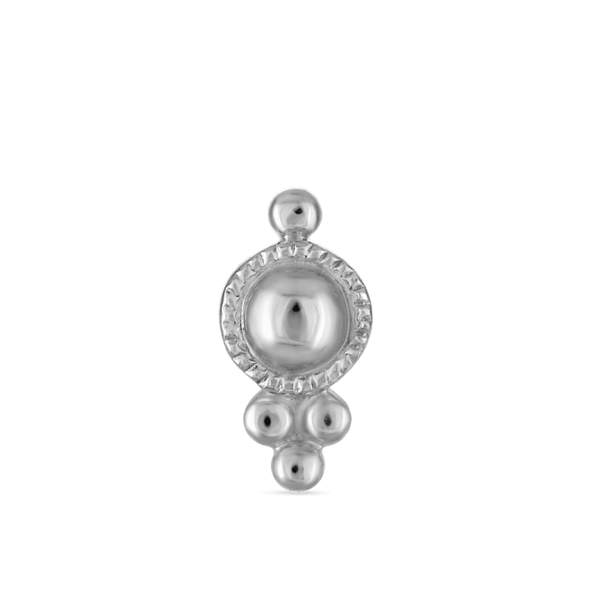 Four Ball Trinity Stud Earring White Gold