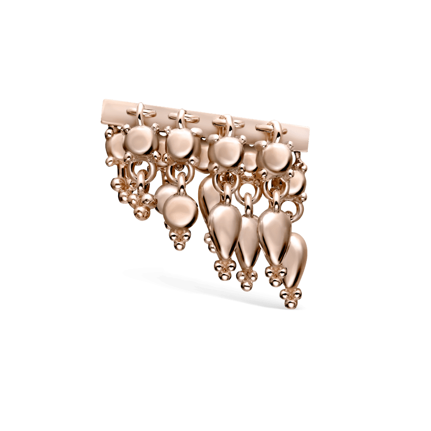 Tassel Bar Stud Earring Rose Gold 11mm Right