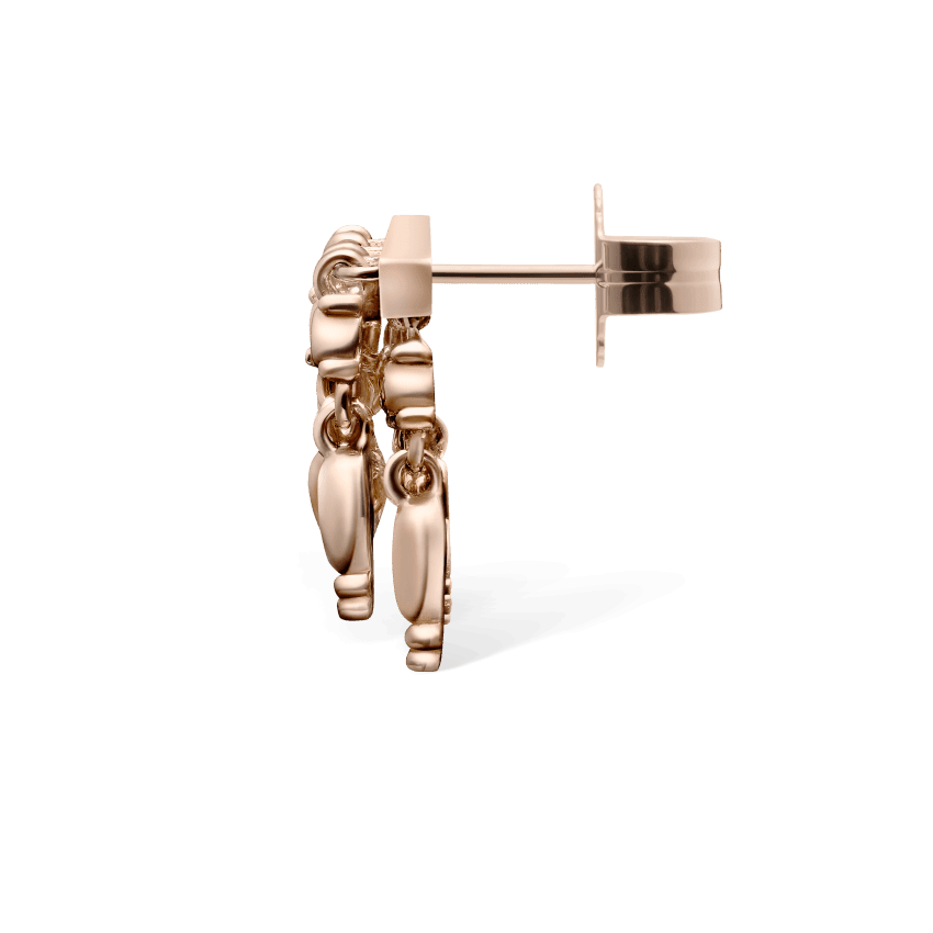 Tassel Bar Stud Earring Rose Gold 11mm Right