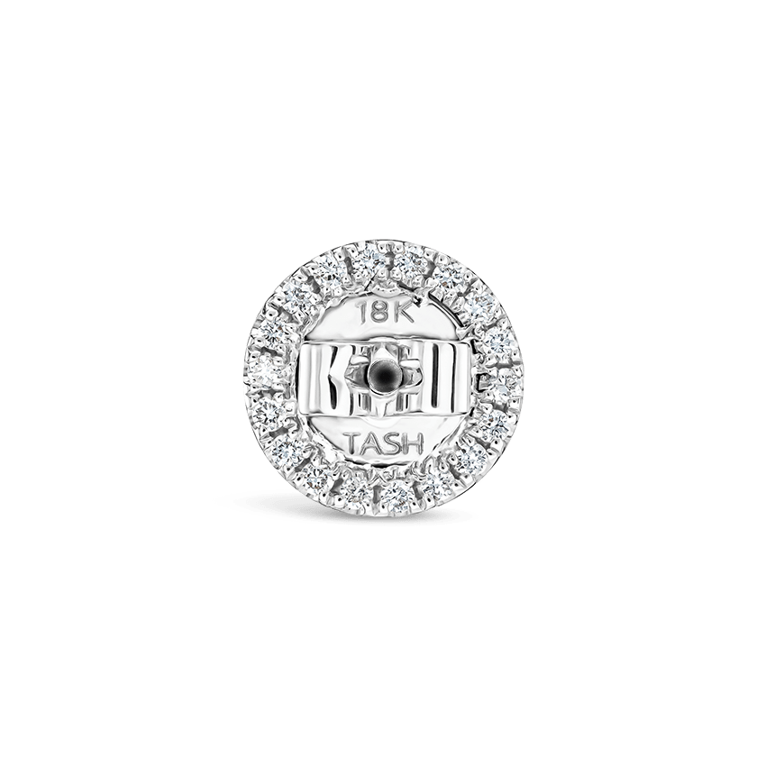 Invisible Set Diamond Star Stud Earring White Gold 11mm