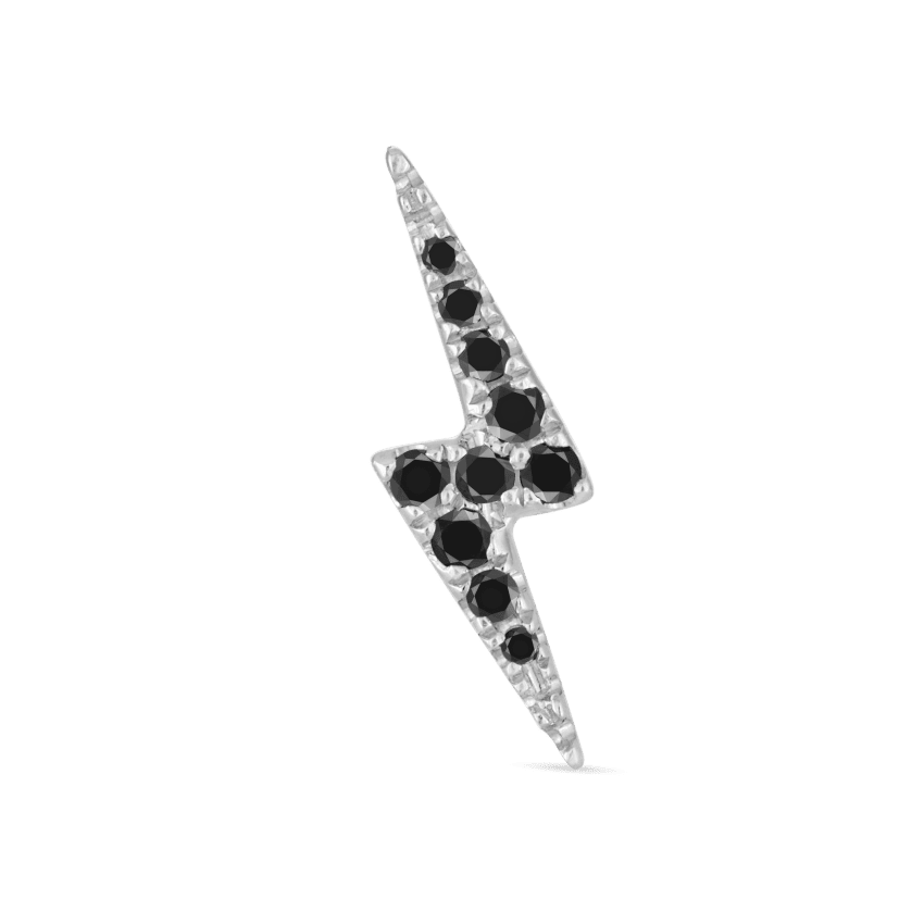 Black Diamond Lightning Bolt Stud Earring