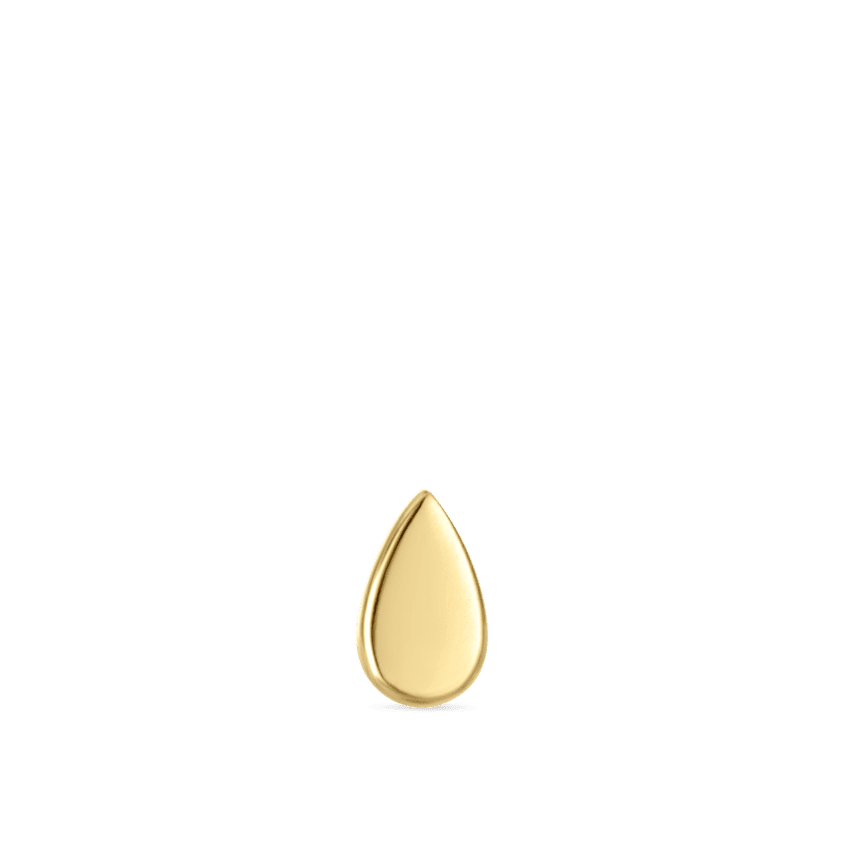 Plain Pear Stud Earring Yellow Gold 4mm