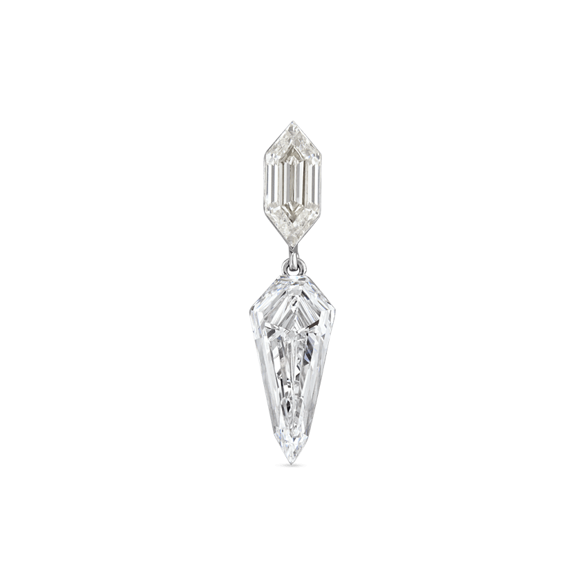 Invisible Set Chevronelle and Silhouette Diamond Dangle Earring