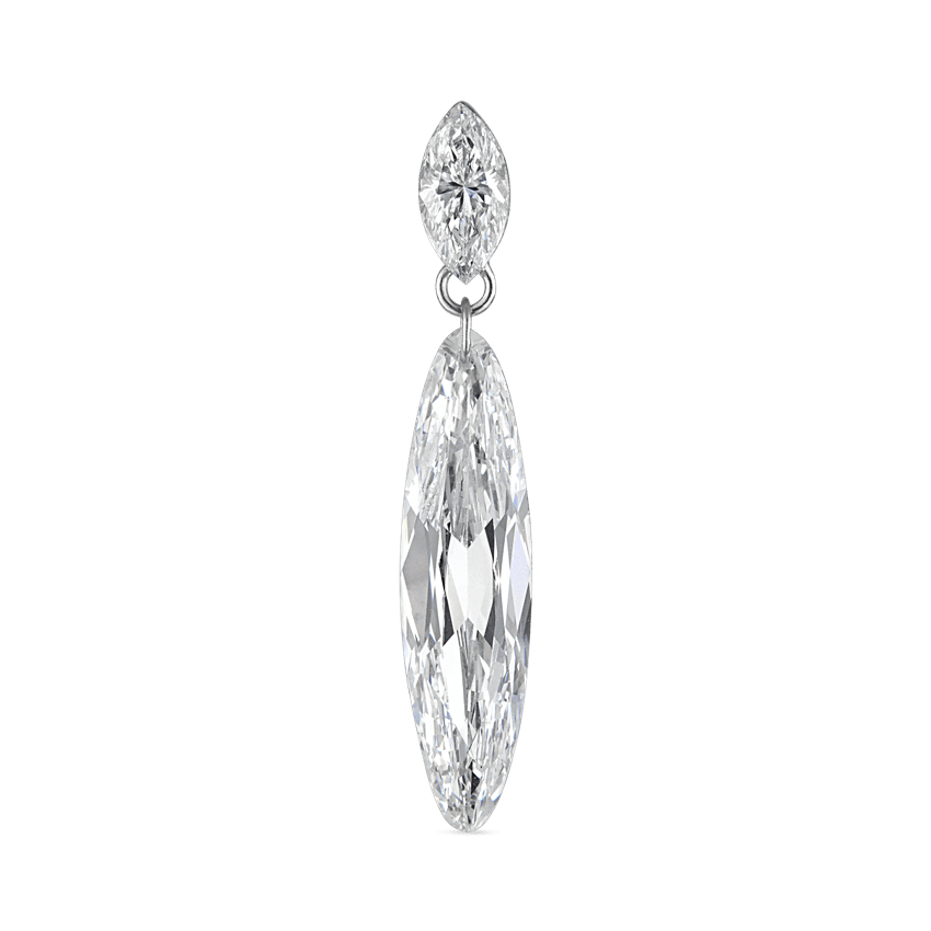 Marquise and Floating Lance Diamond Stud Earring